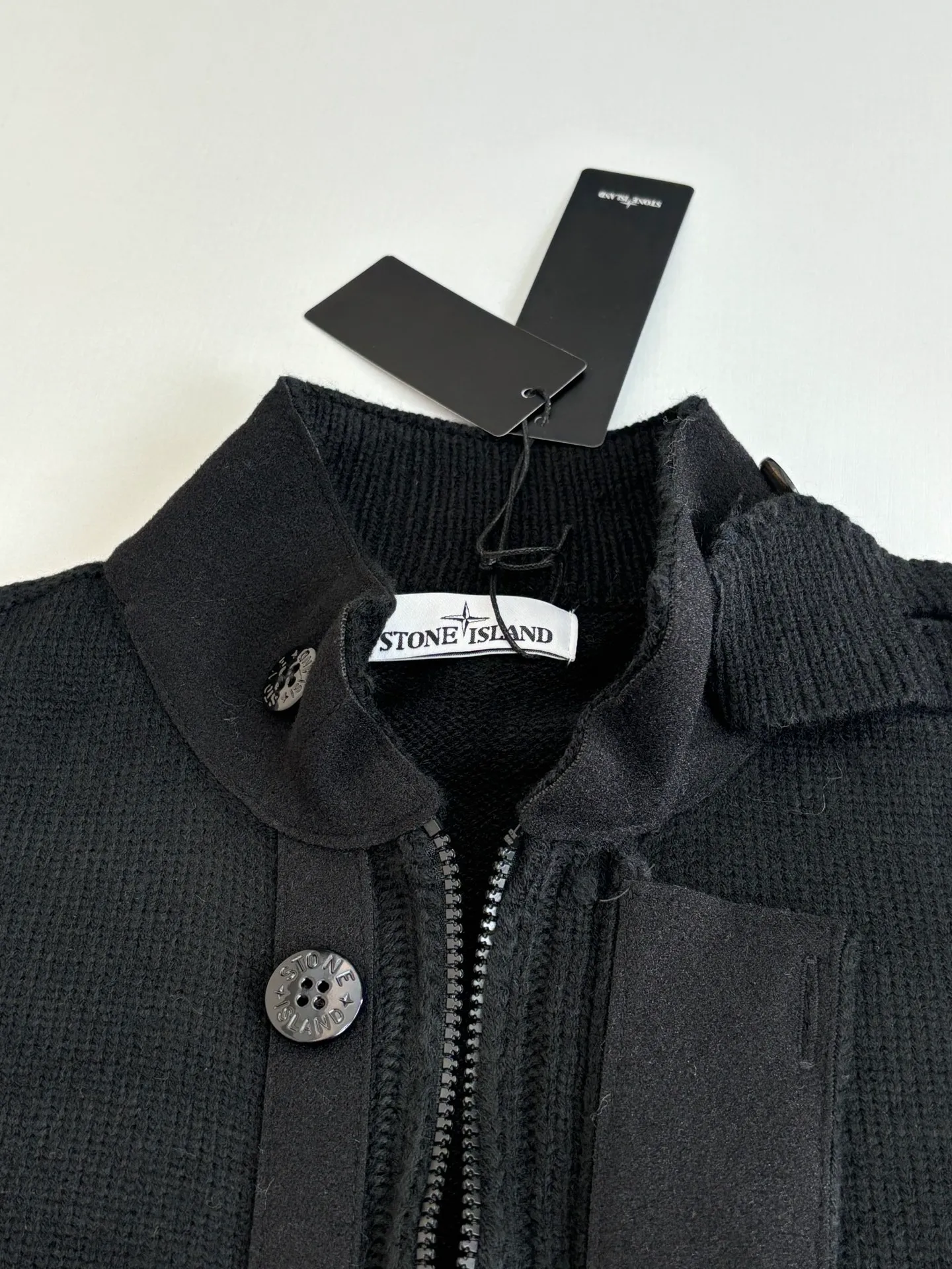 P610 Stone Island*/stone island wool knitted patchwork zipper cardigan jacket Size: S/M/L